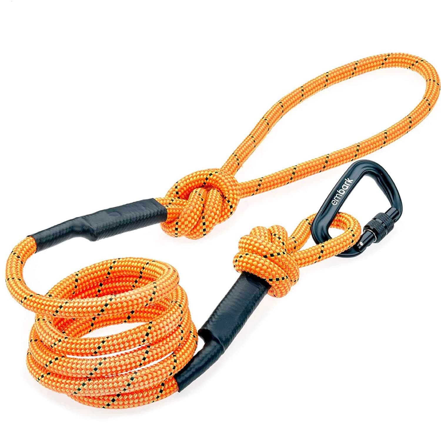 Embark Adventure Pro Leash with Mountain Climbing Rope and Carabiner. Unmatched Strength & Durability, 6ft, Colourful, and Sturdy Nylon Dog Leash for Small, Medium, Large Breed Dogs