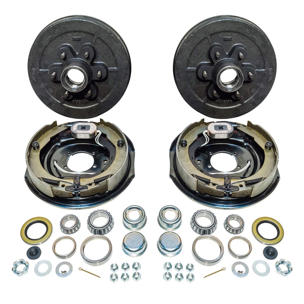 Trailer 6 on 5.5" Hub Brake Drum 12" x 2" Electric Trailer Brake Bearing Kit 5200-6000 lb Axle