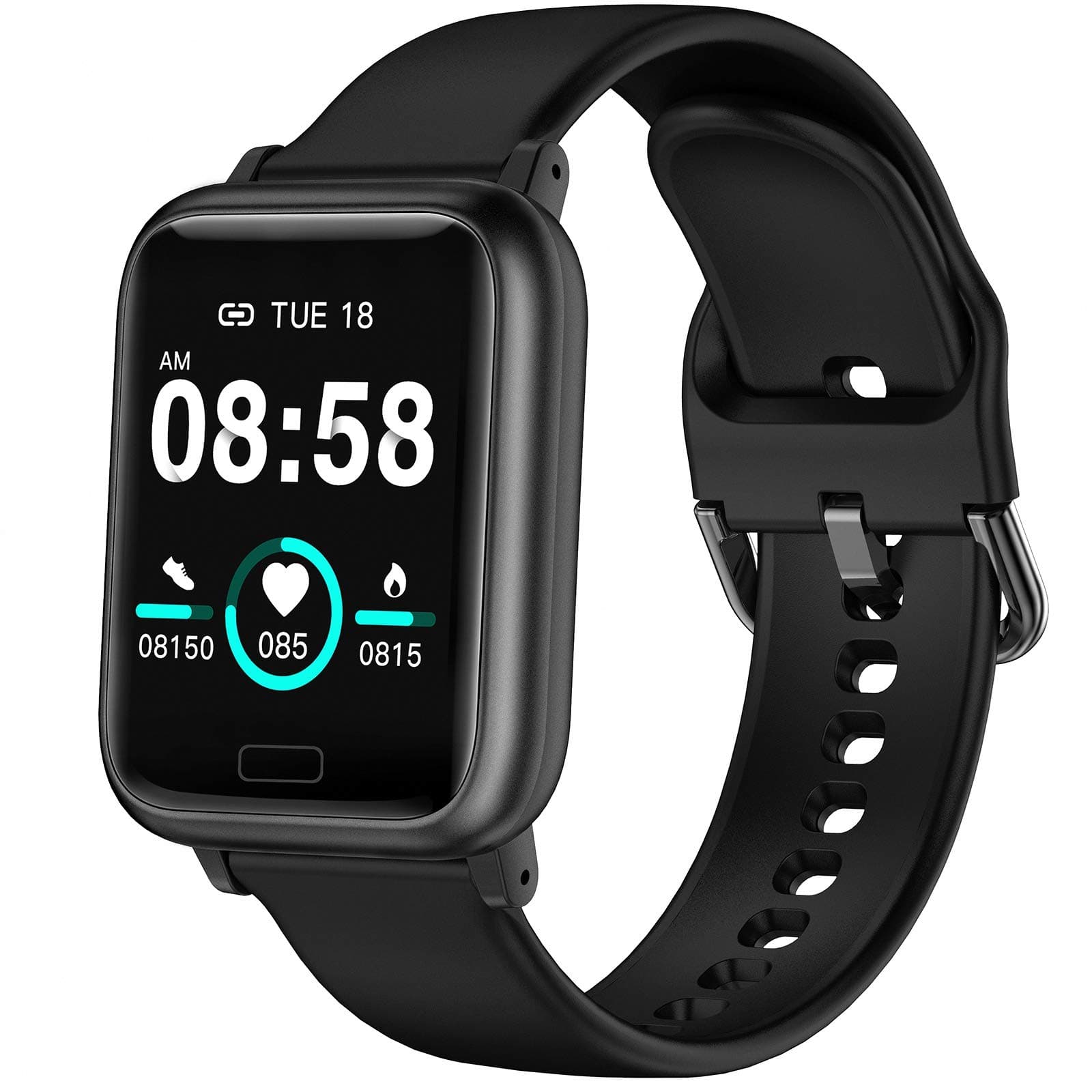 ASWEE Smart Watch, Fitness Tracker with Heart Rate Blood Pressure Monitor, Waterproof Watch with Sleep Monitor, Calorie Step Counter Watch for Kids Women Men Compatible Android iPhone Smartphone