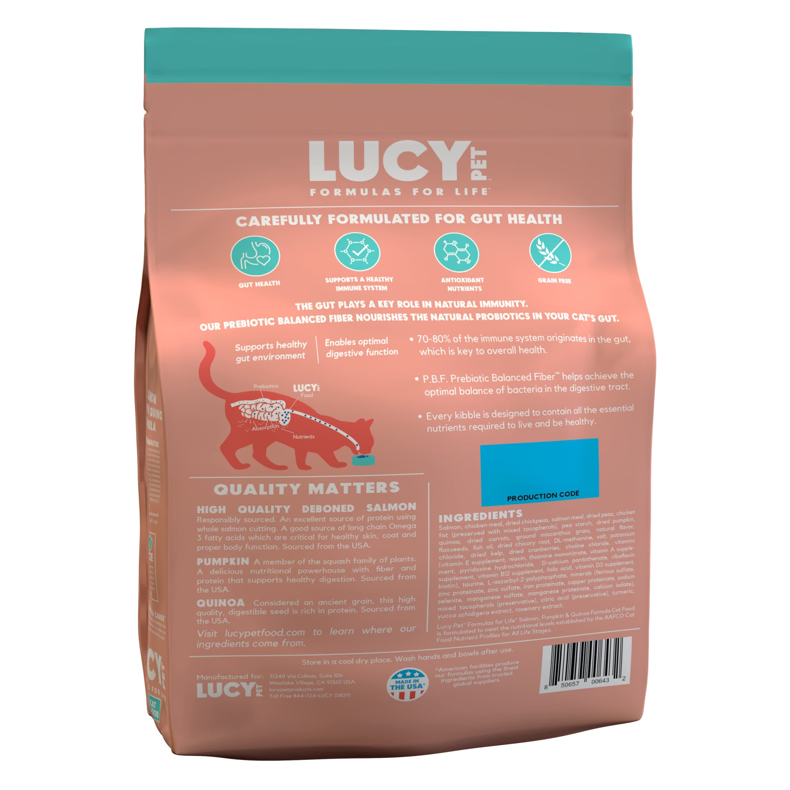 Lucy Pet Products Lucy Pet Cat Salmon, Pumpkin, & Quinoa 10lb