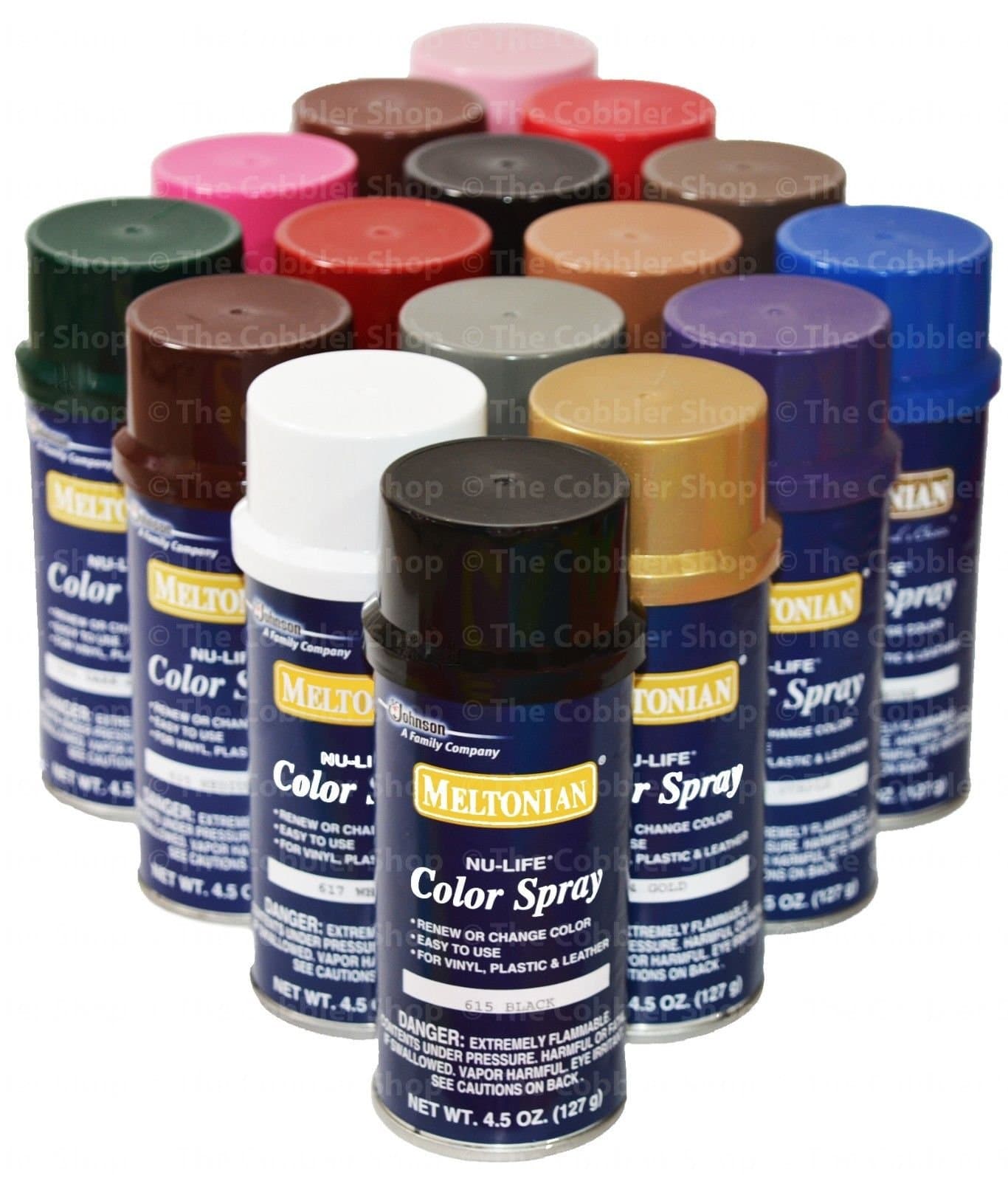 Meltonian Nu-life Color Spray Leather Plastic Vinyl Paint/dye 4.5 Oz #615 Black