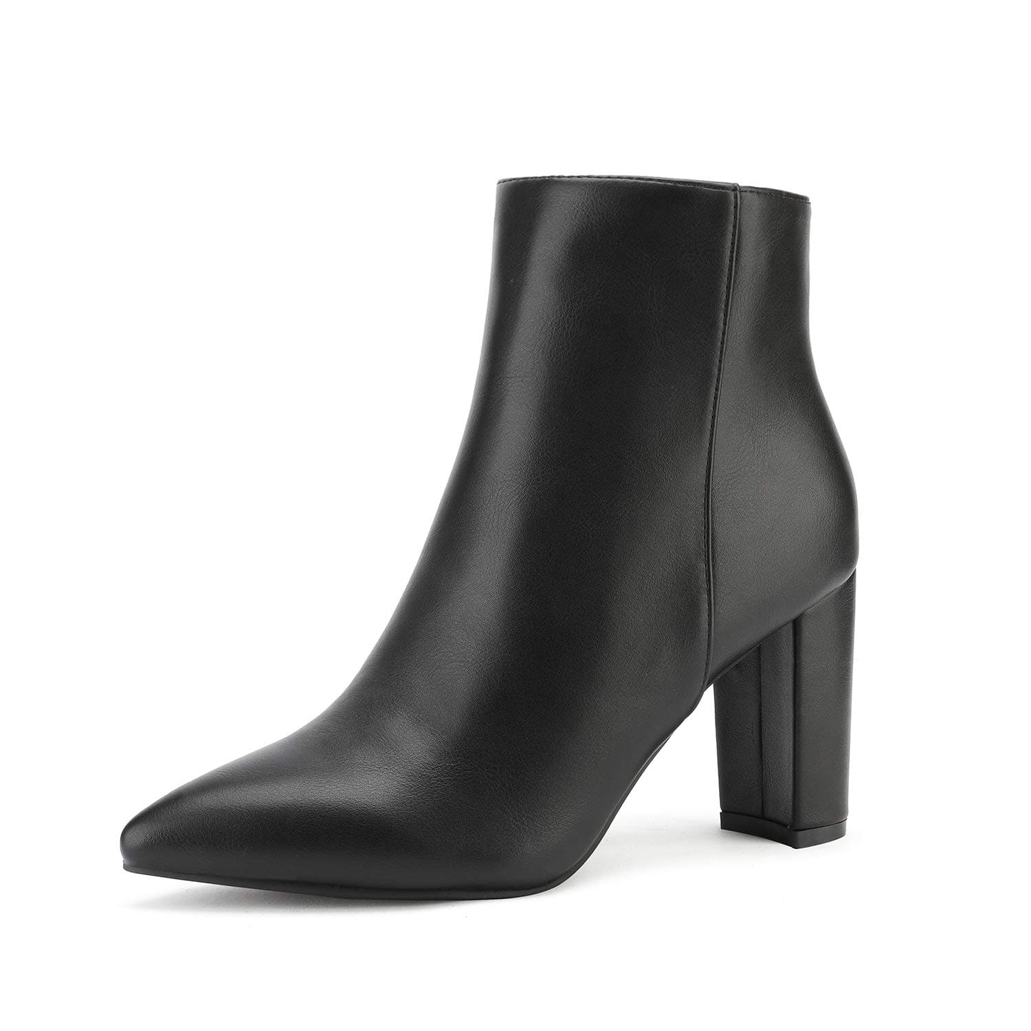 Women's Chunky Heel Ankle Booties Pointed Toe Short Boots