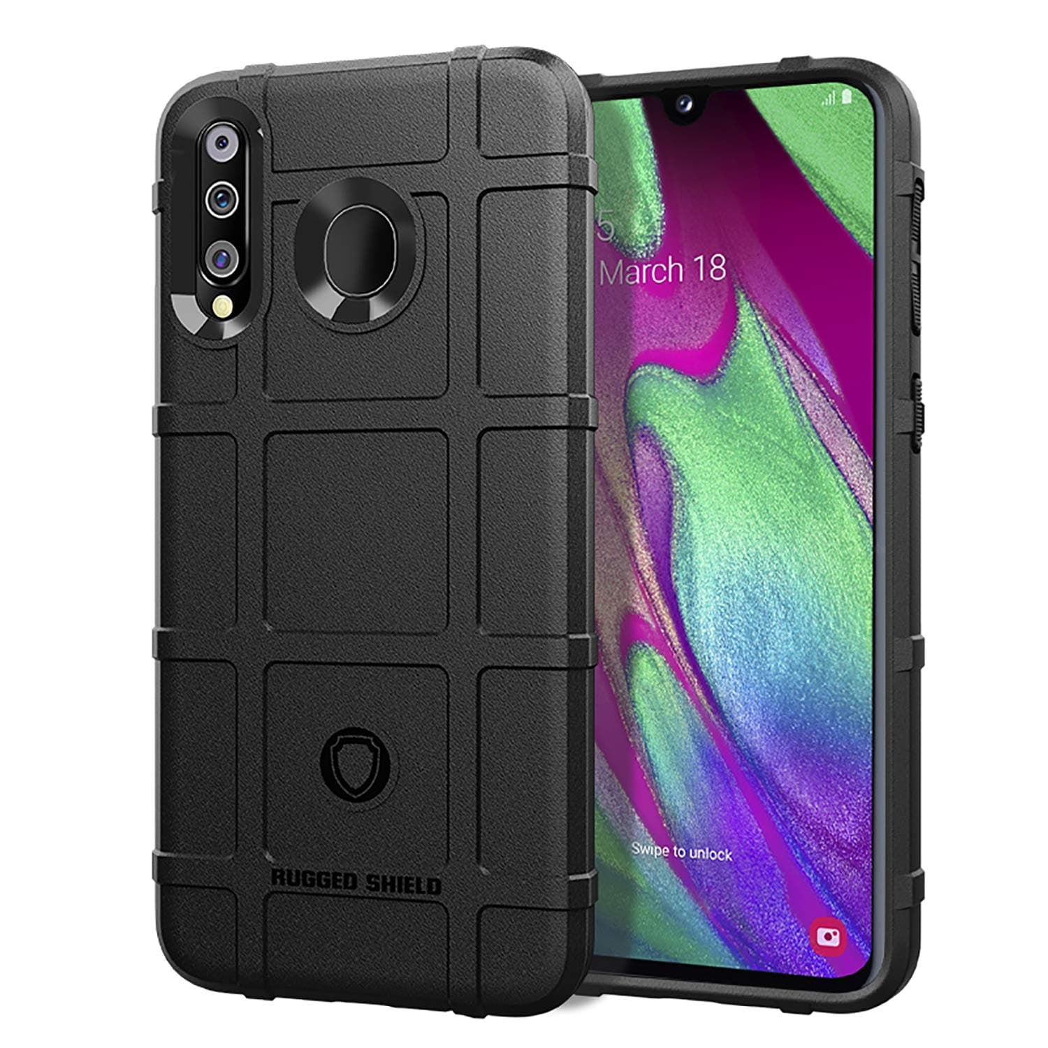 Samsung Galaxy M30 Case, ZCHENG Carbon Fiber TPU Material, Anti-Fingerprint Case,Rugged Anti-Slip Cover Case for Samsung Galaxy M30s(Black)