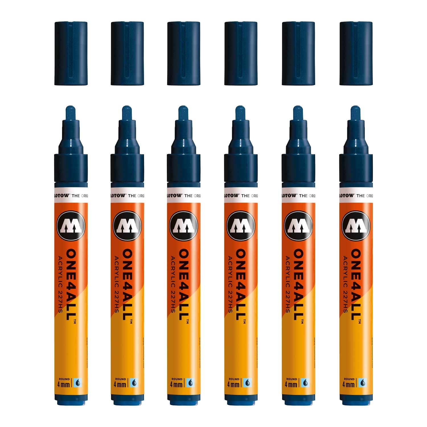 Molotow MO227219 One4All 227HS Marker Pen – Petrol Blue – Pack of 6