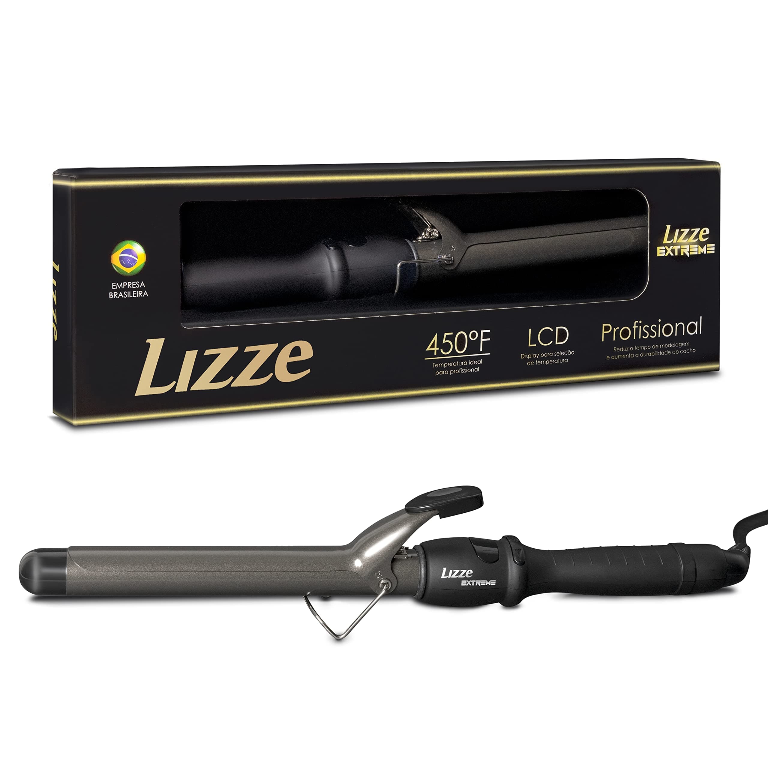 3/4 Inch Ceramic Curling Wand - Professional Ionic Barrel Clamp for Thick Hair Curls - Tenaza para Ondular El Cabello