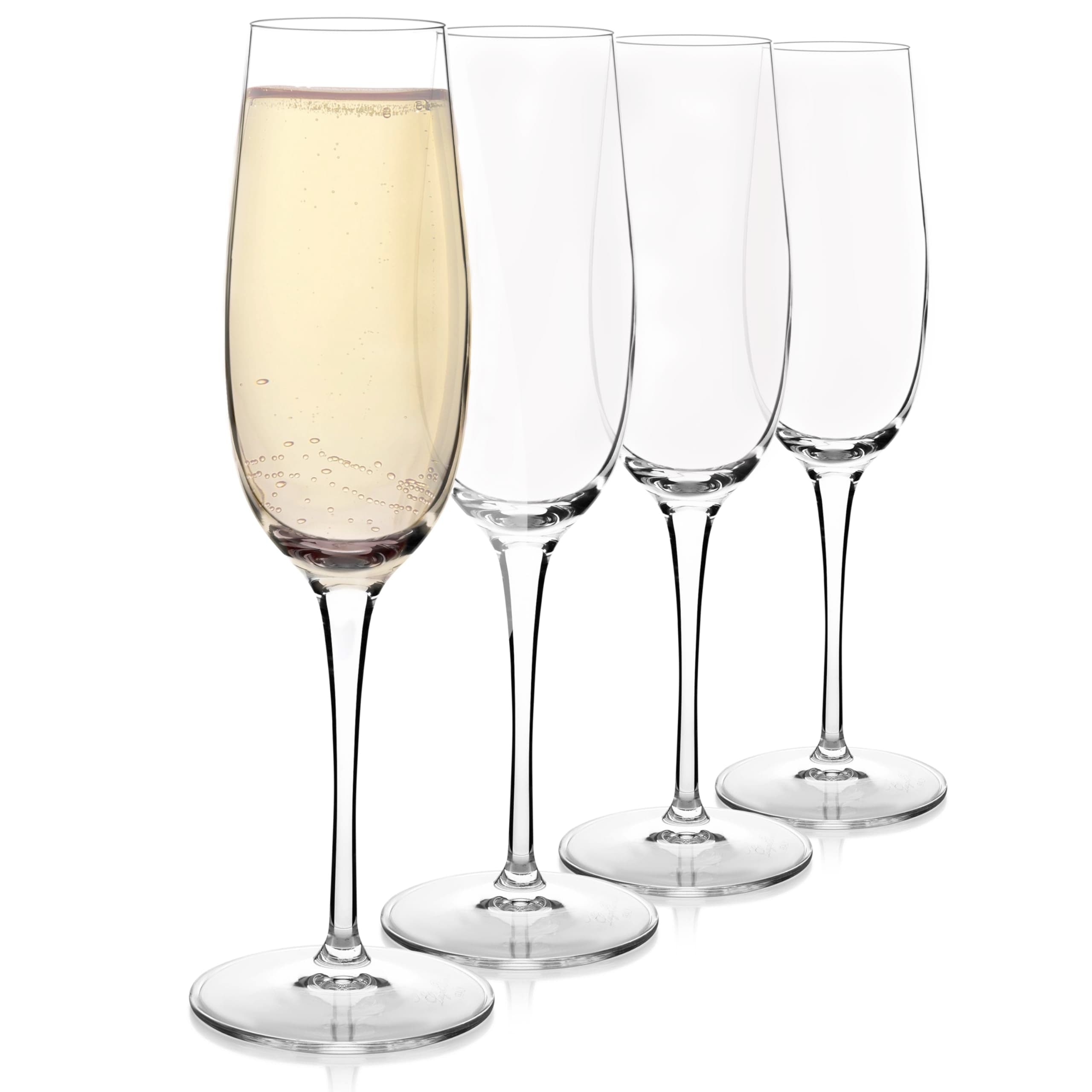 Luigi Bormioli Crescendo 8-Ounce Champagne Flute Glasses, Set of 4