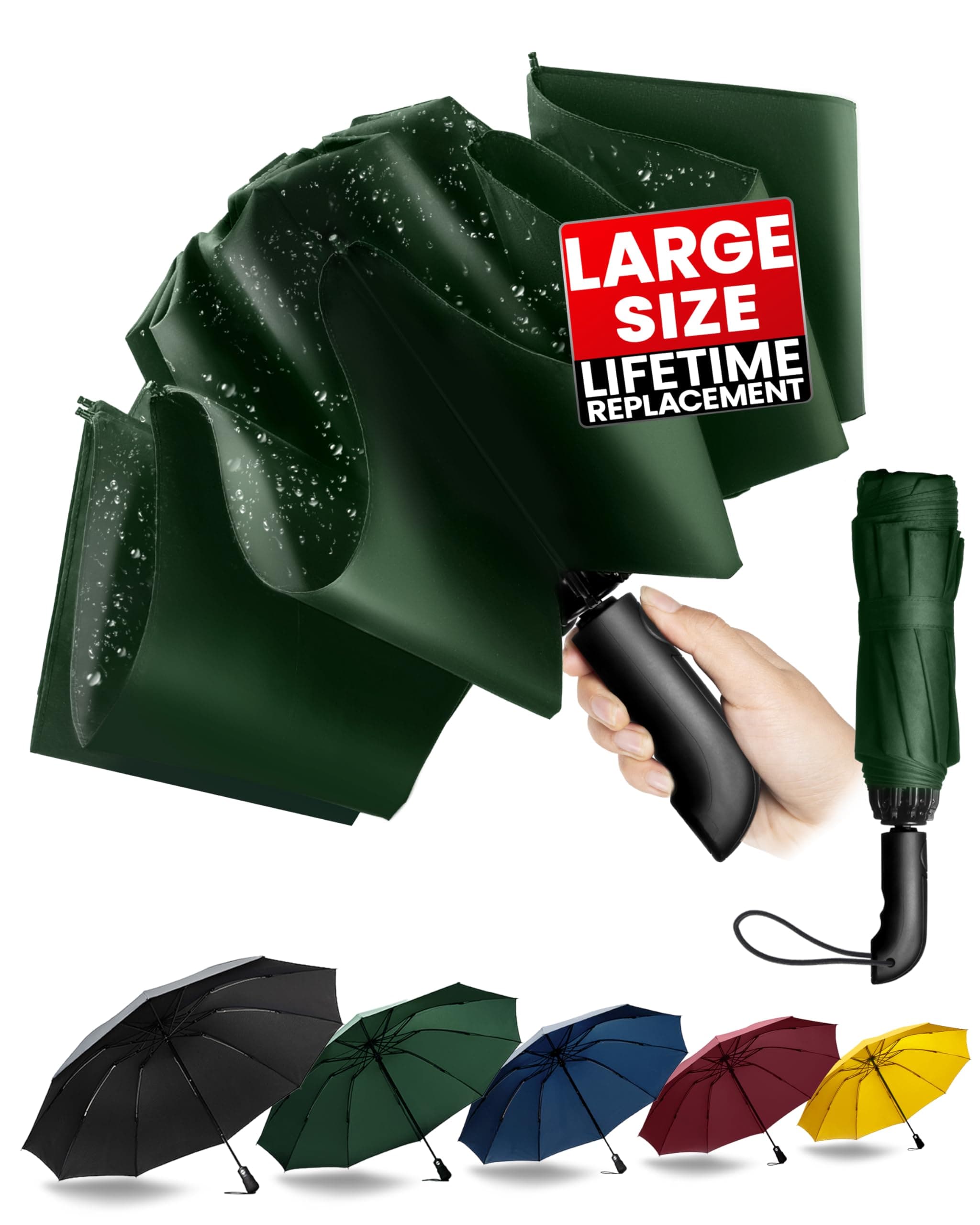 Conlun Travel Inverted Umbrella Compact Windproof- Automatic reverse Umbrellas for Rain - Folding Portable 10 Ribs Large Umbrella