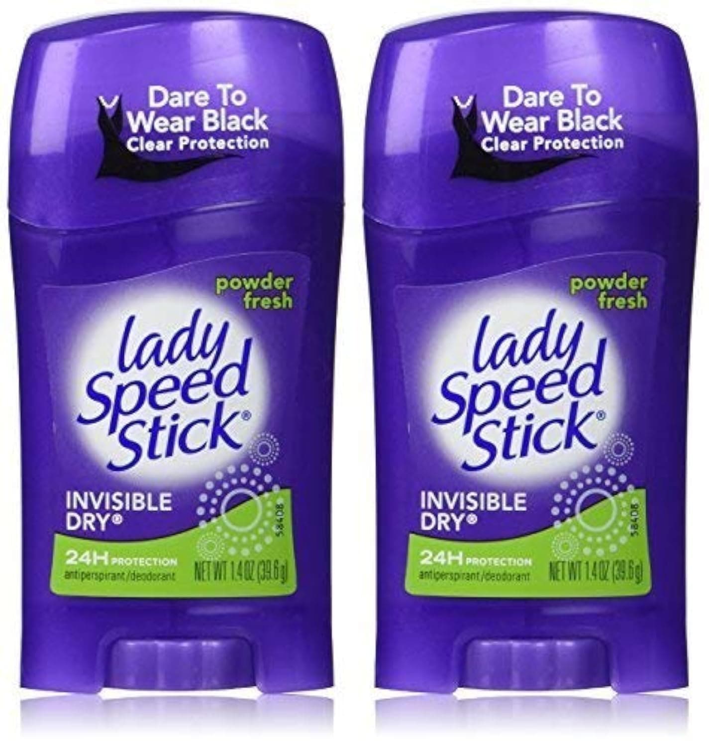 Invisible Dry, Powder Fresh Antiperspirant Deodorant, Net Wt. 1.4 Oz. (2 Pack Value Bundle) by Lady Speed Stick