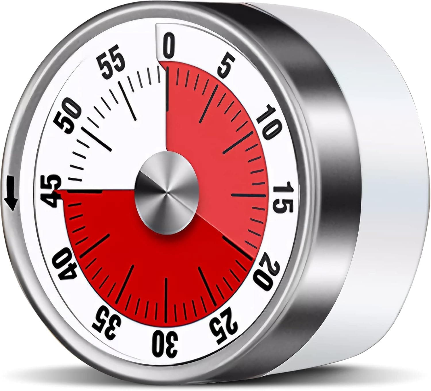 Kitchen Timer for Cooking, Chef Cooking Timer Clock with Loud Alarm,100% Mechanical Desk Timer - No Batteries Required - Magnetic Backing, Exquisite Stainless Steel Body - Countdown Reminder Magnetic