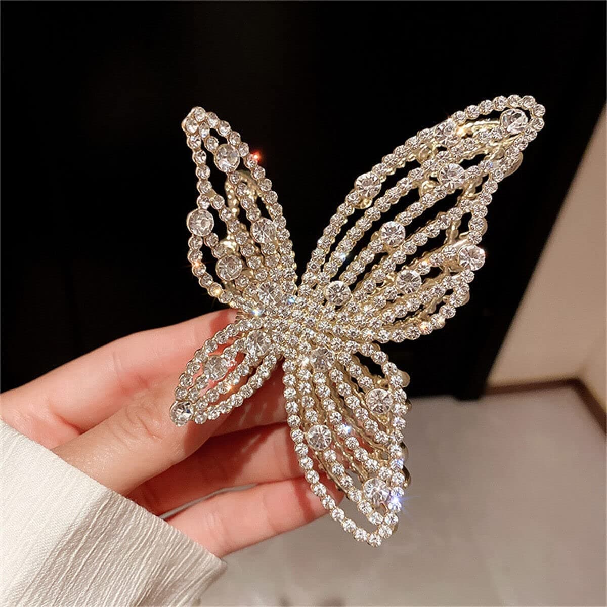 HOMEMATES1 Pcs Metal Hair Claw Clips Hair Catch Barrette Jaw Clamp for Women Half Bun for Thick Hair Rhinestone Hair Clips Hair Accessories For Girls Women