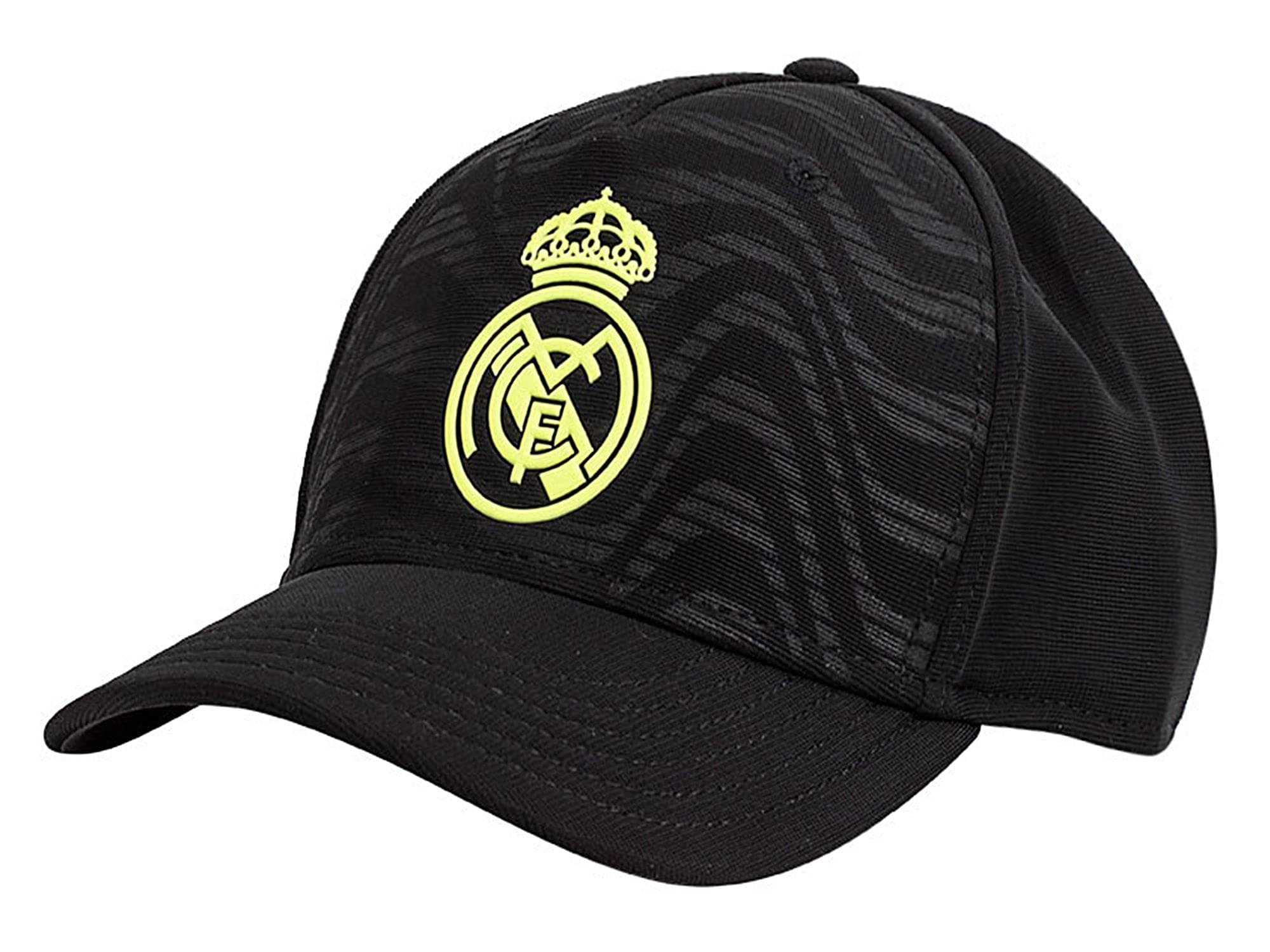Real Madrid Official Hat Model Black Yellow Blancos Unisex Adult Size Boy, Black, Xl