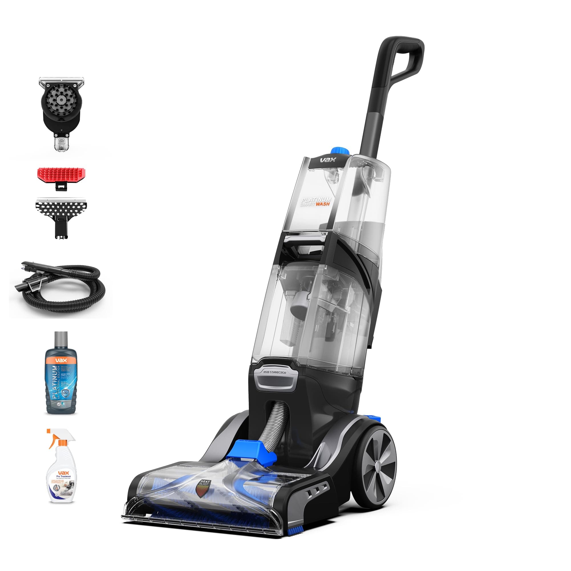 Vax Platinum Smartwash Carpet Cleaner | Kills Over 99 Percent of Bacteria | Motion Sense Technology – CDCW-SWXS, Charcoal/Blue, 3.5 Litre, 1200W