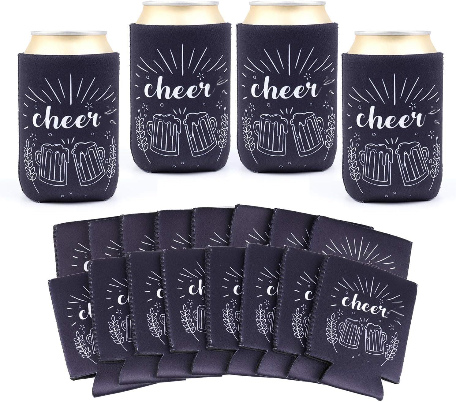 Yesland 16 Pack Can Sleeves Insulators Slim Can Covers, Coolers for Standard Cans Energy Drink & Beer Cans, Great for DIY Projects, Weddings, Parties and Events