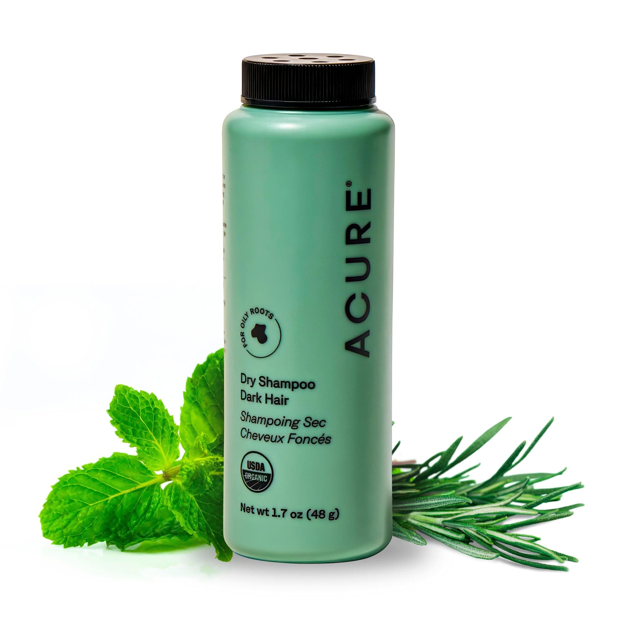 Dry Shampoo - Mini Powder Dry Shampoo for Women with Brunette & Dark Hair, Care to Refresh Treated Color Tinted Hair with Rosemary & Cocoa, Non Aerosol, Clean, 100% Vegan - 1.7 oz Travel Size