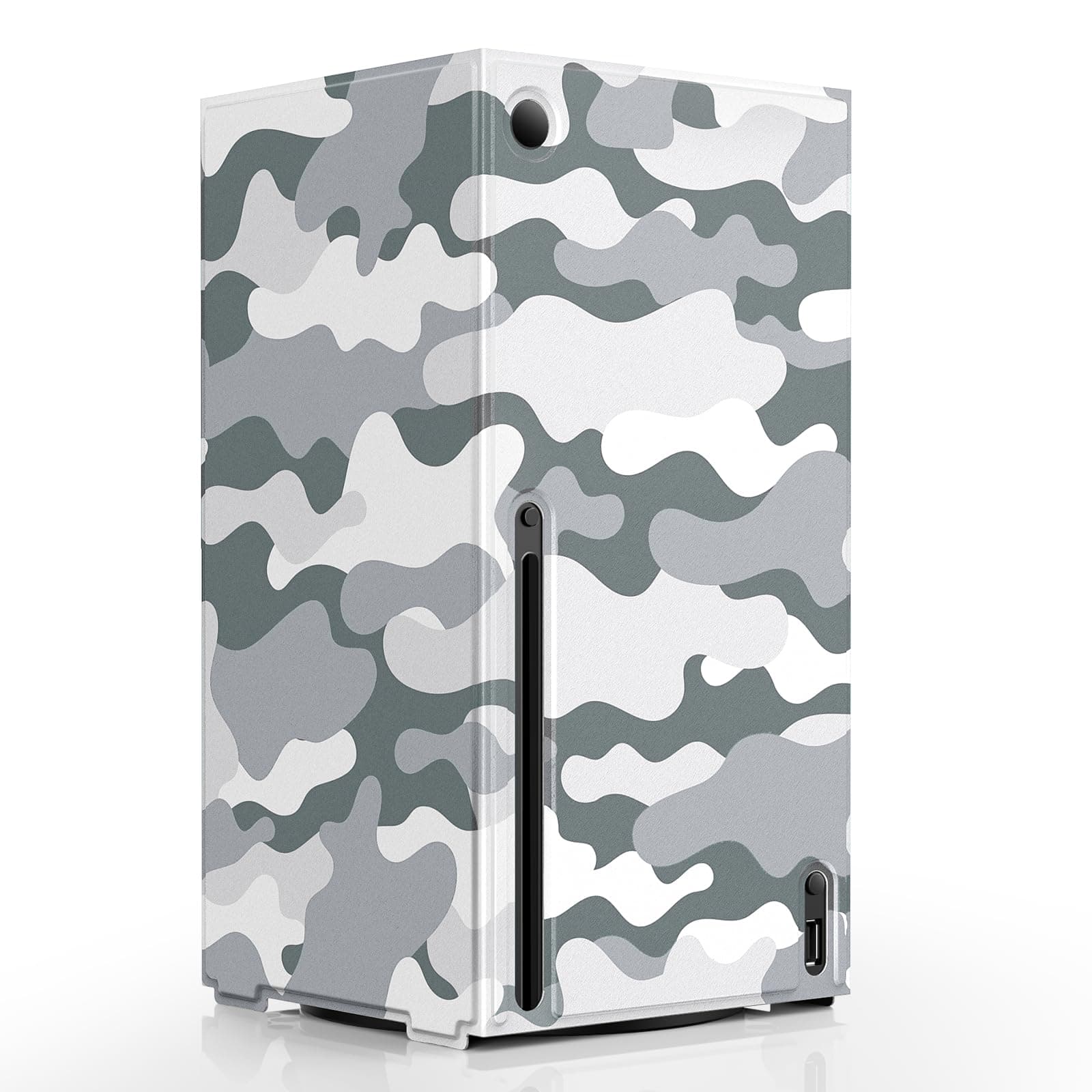 Magnetic Smart Wrap for Xbox Series X Console Full Protection Protective Cover Case for Xbox Series X Accessories with Premium PU Leather and Soft Lining - Gray Camo