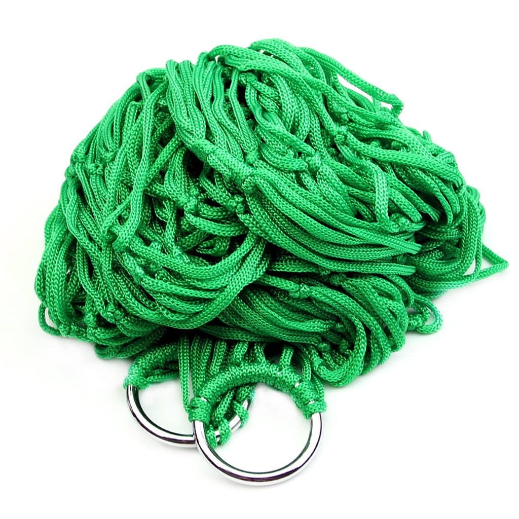 Tebatu Portable Nylon Hammock Hanging Mesh, Sleeping Bed Swing Outdoor Travel Camping