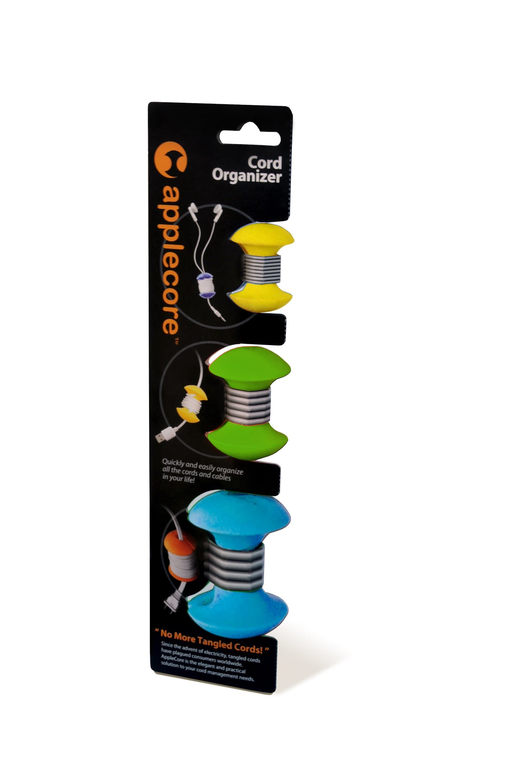 AppleCore Cable Organizer 3 Pack Combo (Yellow, Green, Blue)