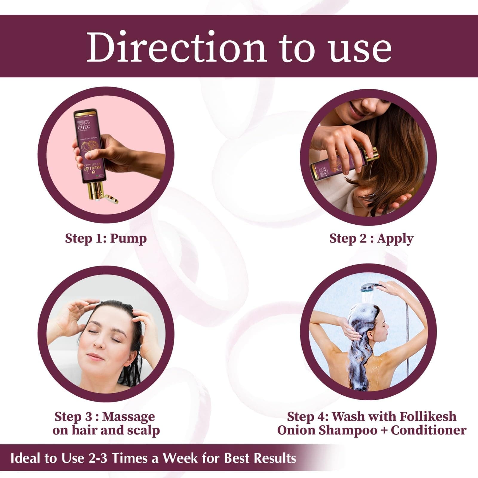 Healing Pharma - Follikesh Red Onion Hair Oil and Shampoo Combo | Onion Hair Oil + Onion Shampoo With Conditioner For Hair Growth & Hair Fall Control (Each 200ml)