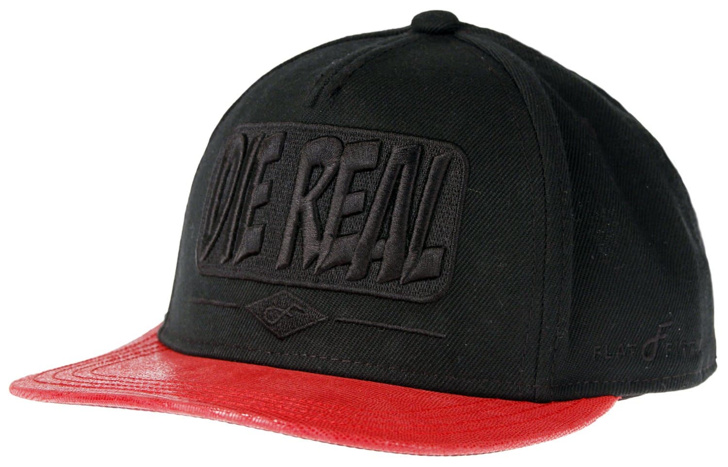 Flat Fitty Die Real Snapback Cap, Black Red