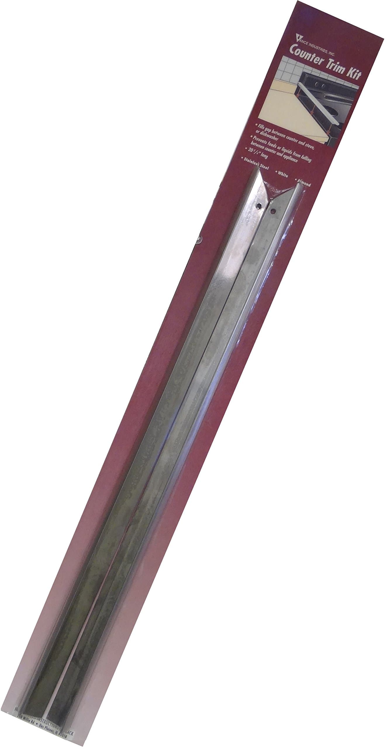 Vance Industries 20-3/4 Inch Long Stainless Steel Counter Trim Kit | 2 Pack | Heat Resistant | Oven Gap Filler | Seals Gaps Between Counter and Stovetop | Easy to Clean