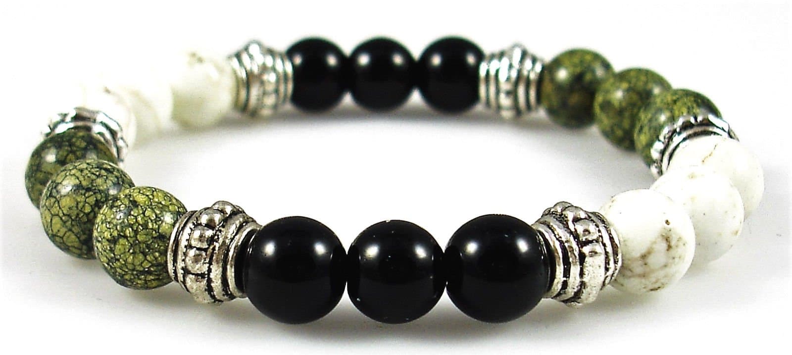The Magic Is In You CHOLESTEROL CONTROL 8mm Crystal Gemstone Intention Bracelet - Magnesite, Obsidian, and Serpentine
