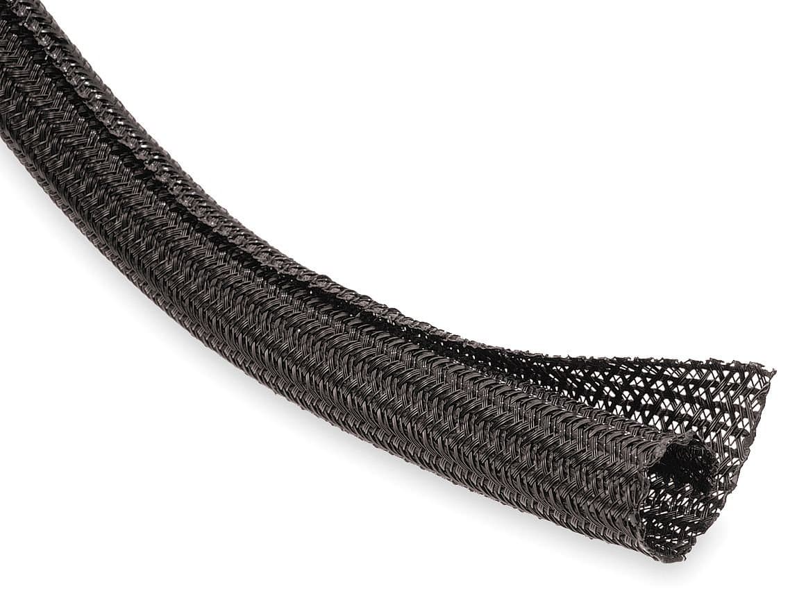 F6N0.13BK Flexo F6 General Purpose 1/8-inch Braided Cable Sleeve, Black - 100 Feet