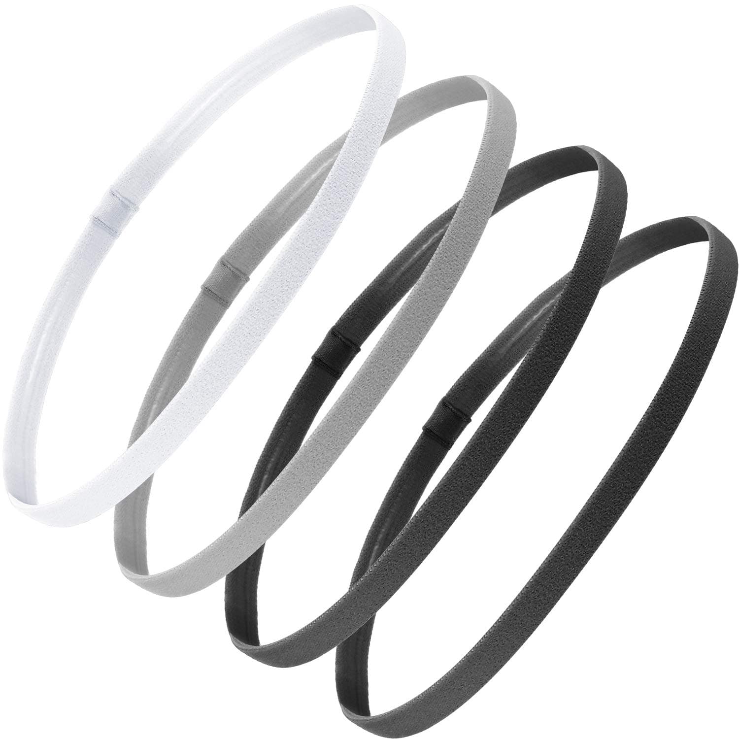 4 Pieces Elastic Sports Headbands Thick Non-Slip Hair Bands for Women and Men
