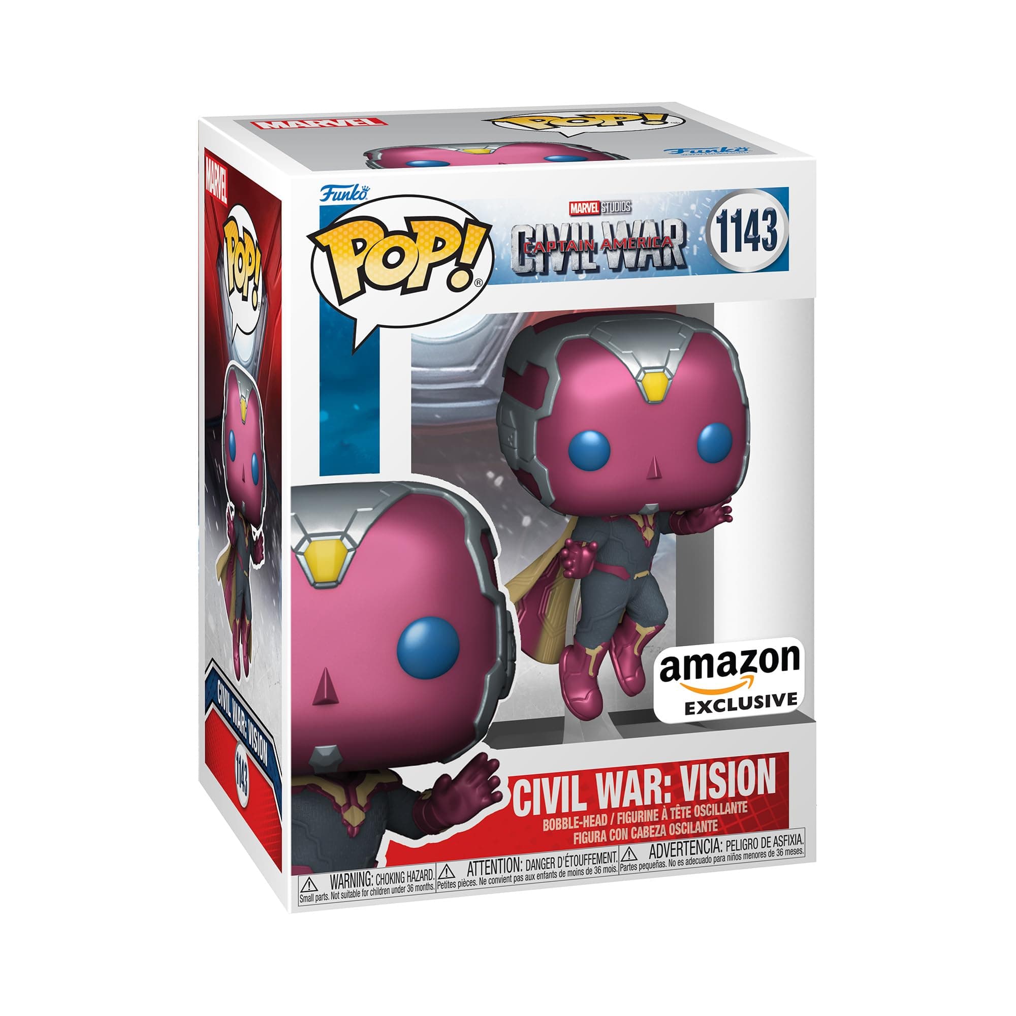 Pop! Marvel: Civil War Build A Scene - Vision 1st - Captain America - Amazon Exclusive - Collectable Vinyl Figure - Gift Idea - Official Merchandise - Toys for Kids & Adults - Movies Fans