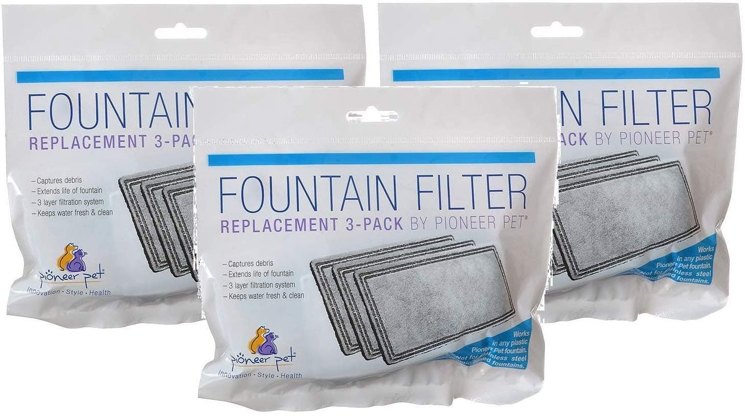 Pioneer Pet Replacement Filters for Plastic Fountains