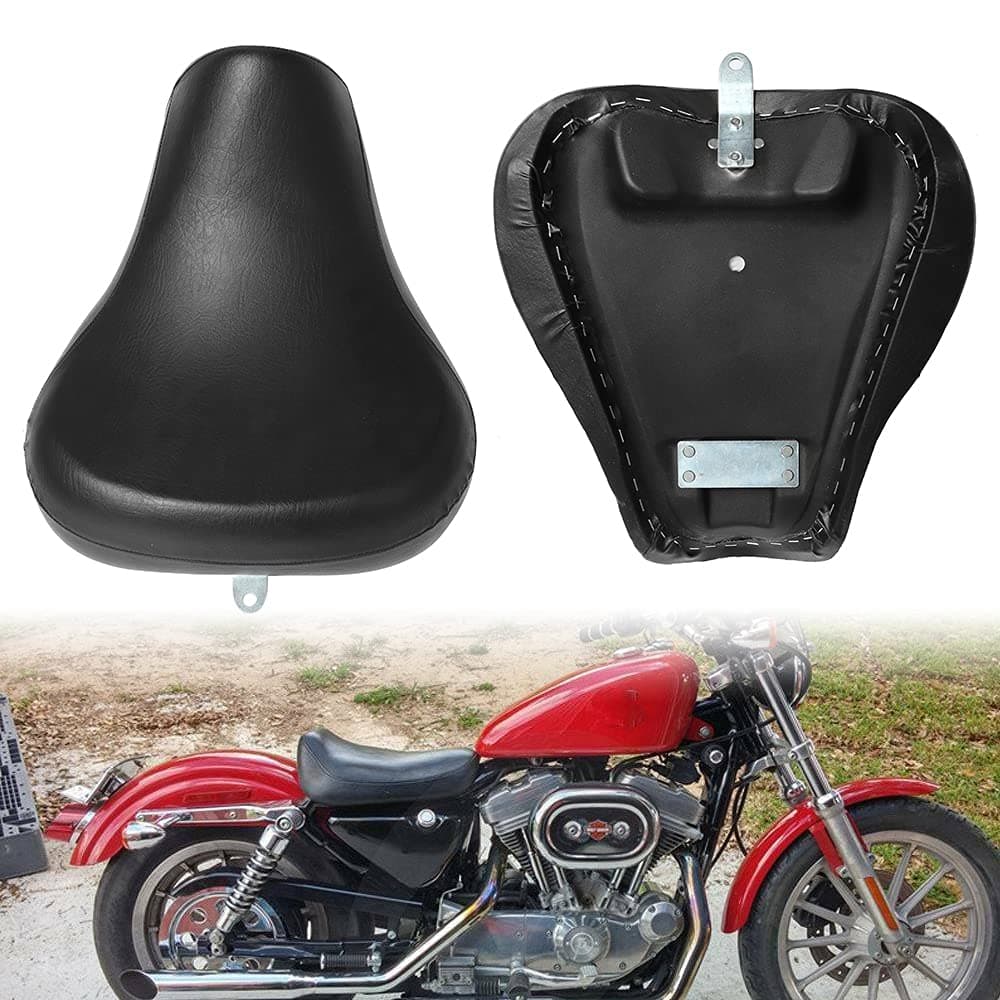 Black Front Driver Rider Solo Seat for Sportster 883 1200 72 48 1983-2003 Black