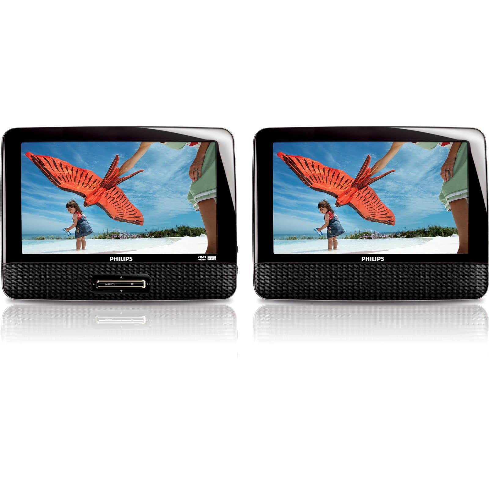 Philips PD9012/17 9" Widescreen Portable DVD Player w/Additional LCD Screen (Black)
