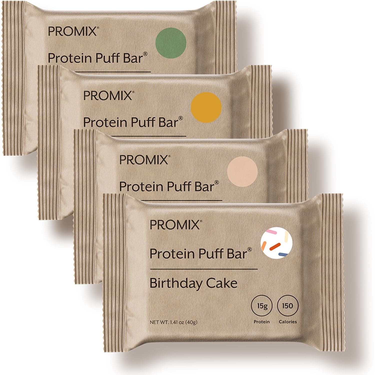 Protein Puff Bars - Variety Pack - Birthday Cake, Snickerdoodle, Banana Bread, Mint Chocolate - Marshmallow Crispy Treat - High Protein & Low Calorie - 12 Bars