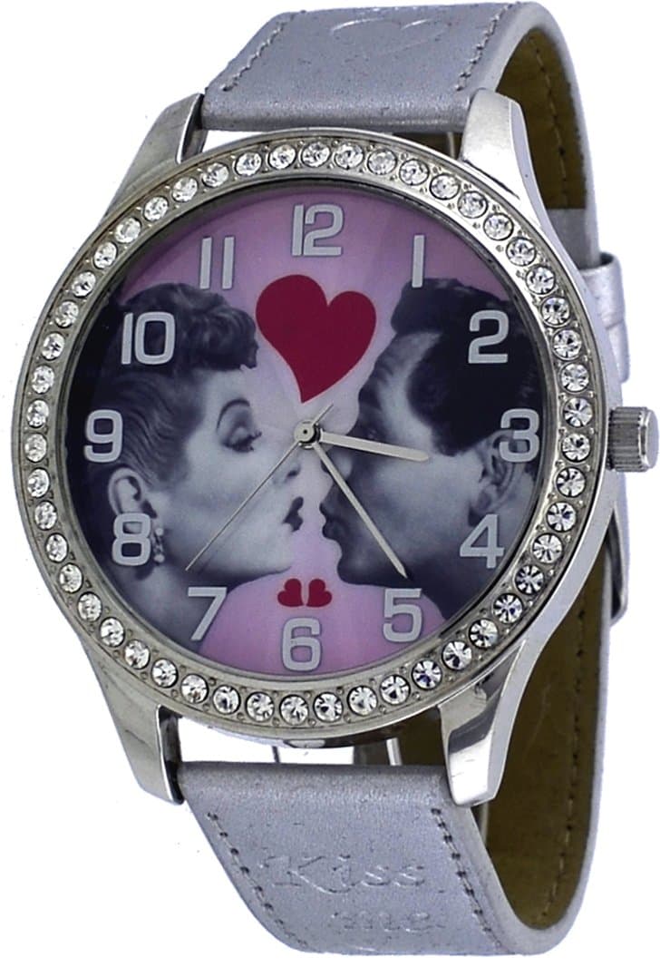 Lucille Ball #LBW34B Women's "Lucy and Ricky" Oversized Crystal Accented Strap Watch