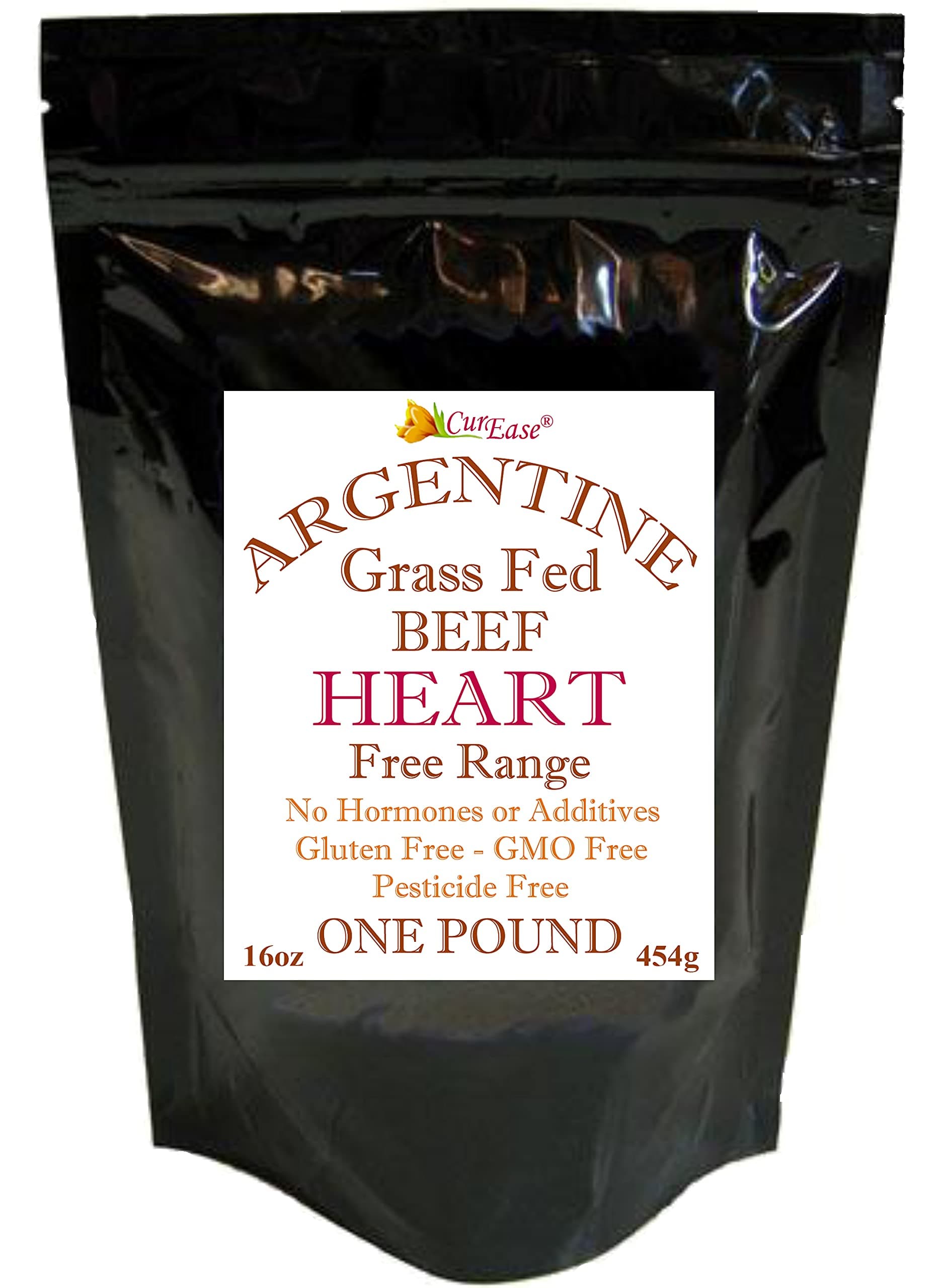 CurEase Argentine Beef Heart Powder - Grass Fed & Finished - Pound 16oz
