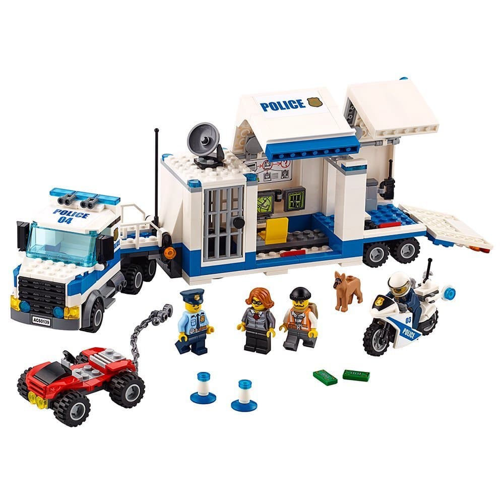 LEGO City Police Mobile Command Center Truck 60139 Building Toy, Action Cop Motorbike and ATV Play Set for Boys and Girls Aged 6 to 12 (374 Pieces)