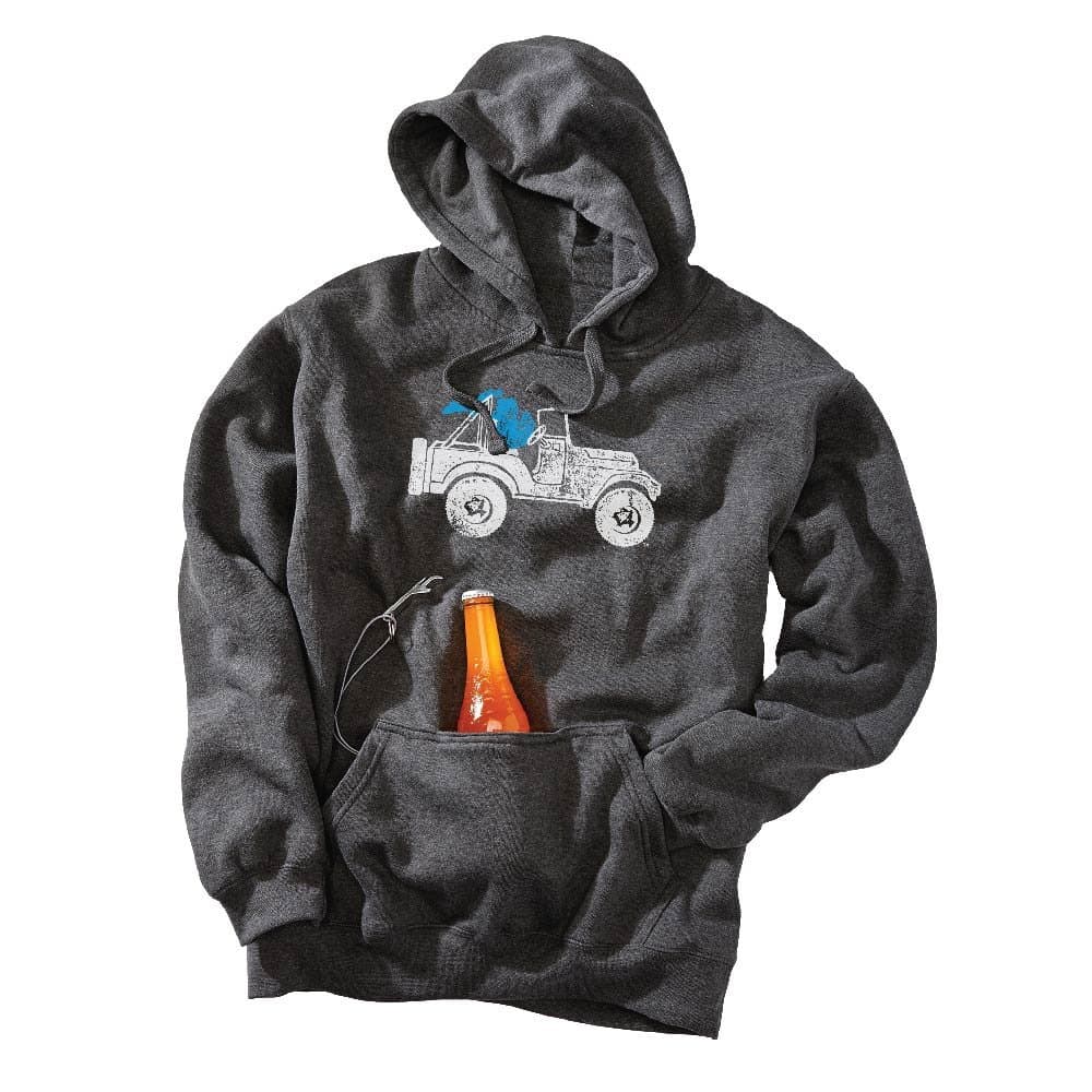 LivnFresh Men's Michigan Jeep Tailgate Hoodie Heather Charcoal XLarge Apparel