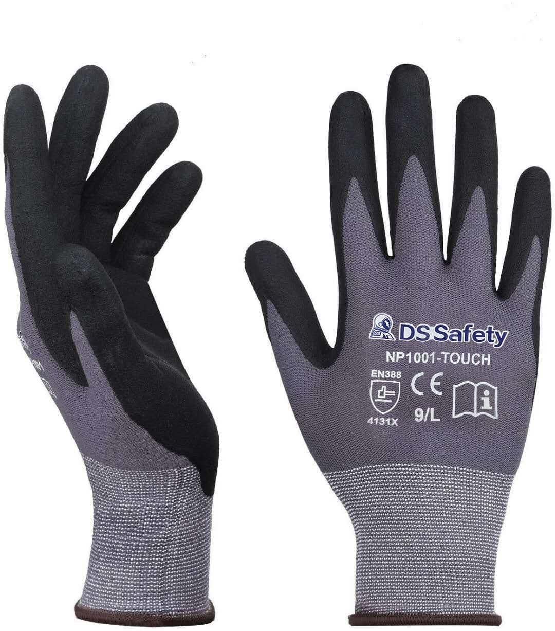 NP1001 Safety Work Gloves Comfort Stretch Fit Power Grip Smart Touch Durable Foam Coated