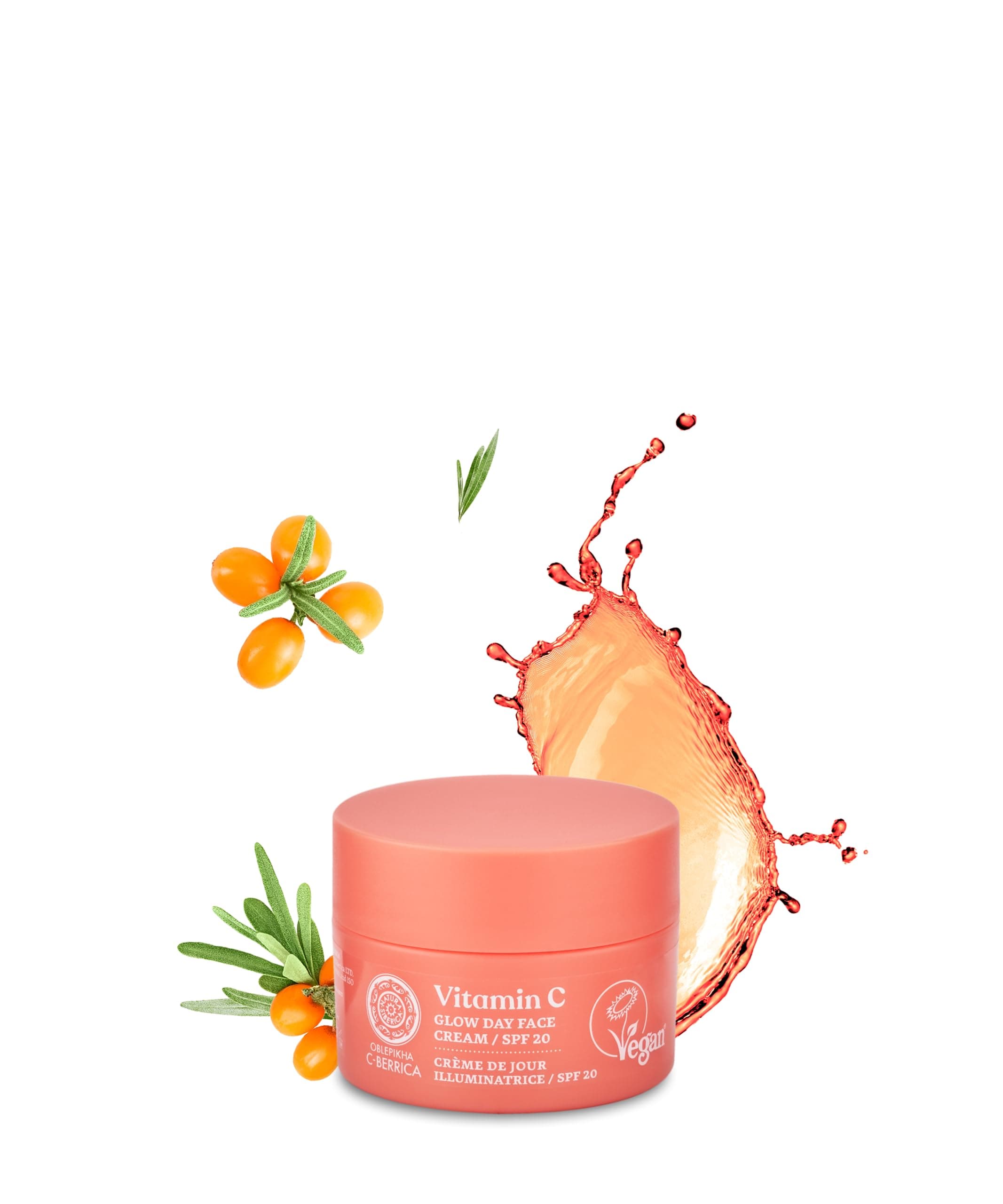 Oblepikha Glow Day Face Cream SPF20 With Vitamin C – Natural Face Moisturiser For Women – Organic Cream Vegan Skincare – Best Moisturiser For Older Skin – 50 Ml