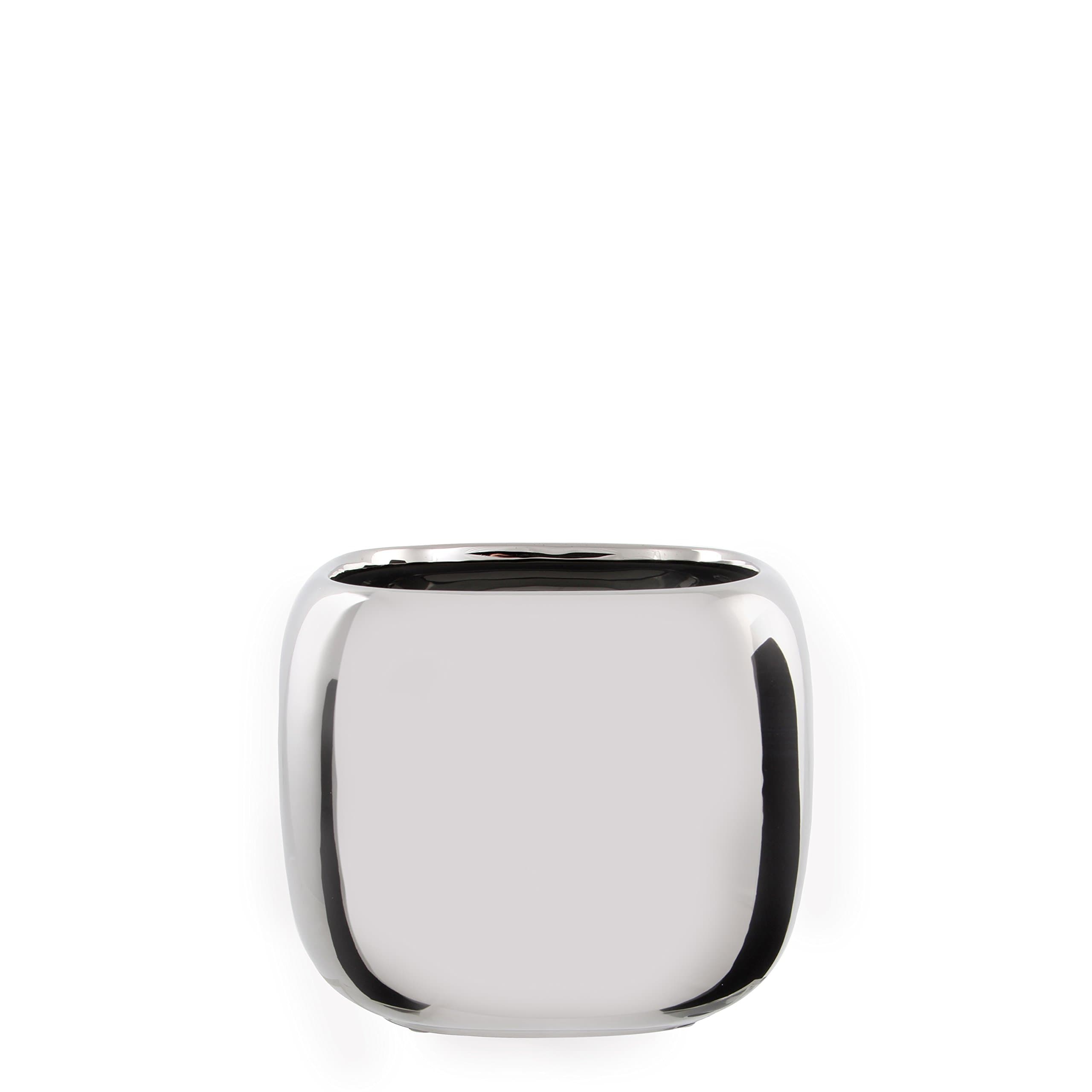 Mica Decorations Manon Planter, Ceramic, Silver, 13 x 13 x 10.5 cm