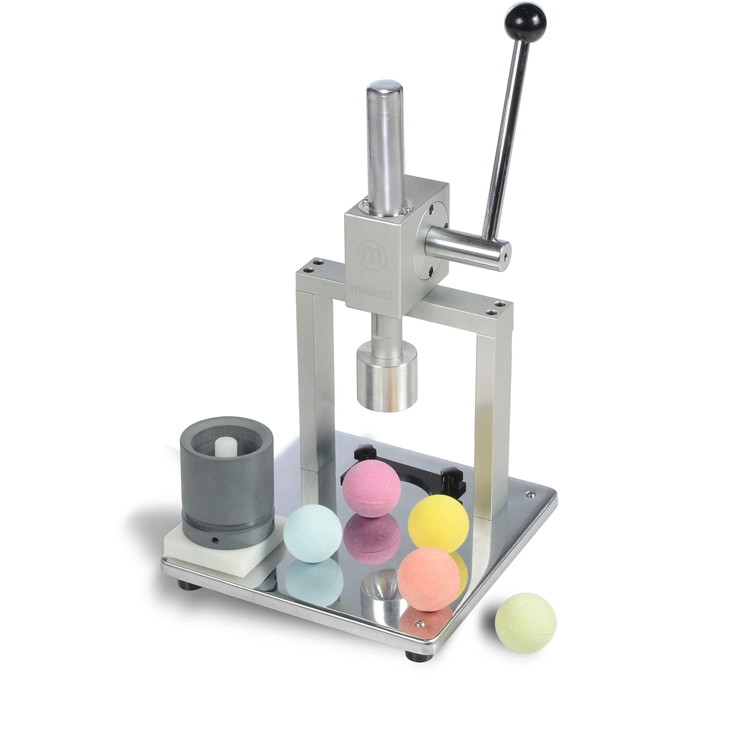 Milliard Bath Bomb Press Stainless Steel - Manual for DIY and Commercial Use, 2 Aluminum Molds Included for Bath Fizzies (Assembly Required)