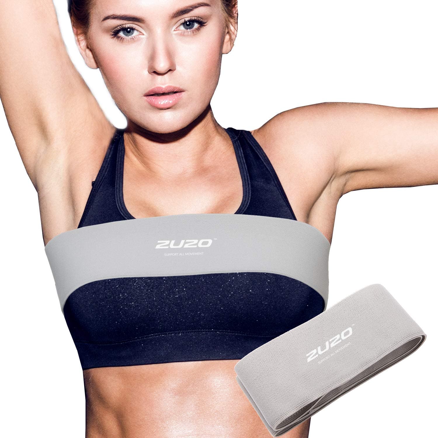 High-Impact no-Bounce Extra Sports Bra Support Band Grey
