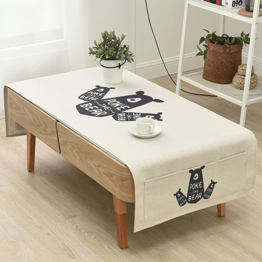 Bbdsj Modern simple Tea table cloth Fabric cotton linen Living room Table cloth Rectangle Tv cabinet cover Various styles -J 80x190cm(31x75inch)