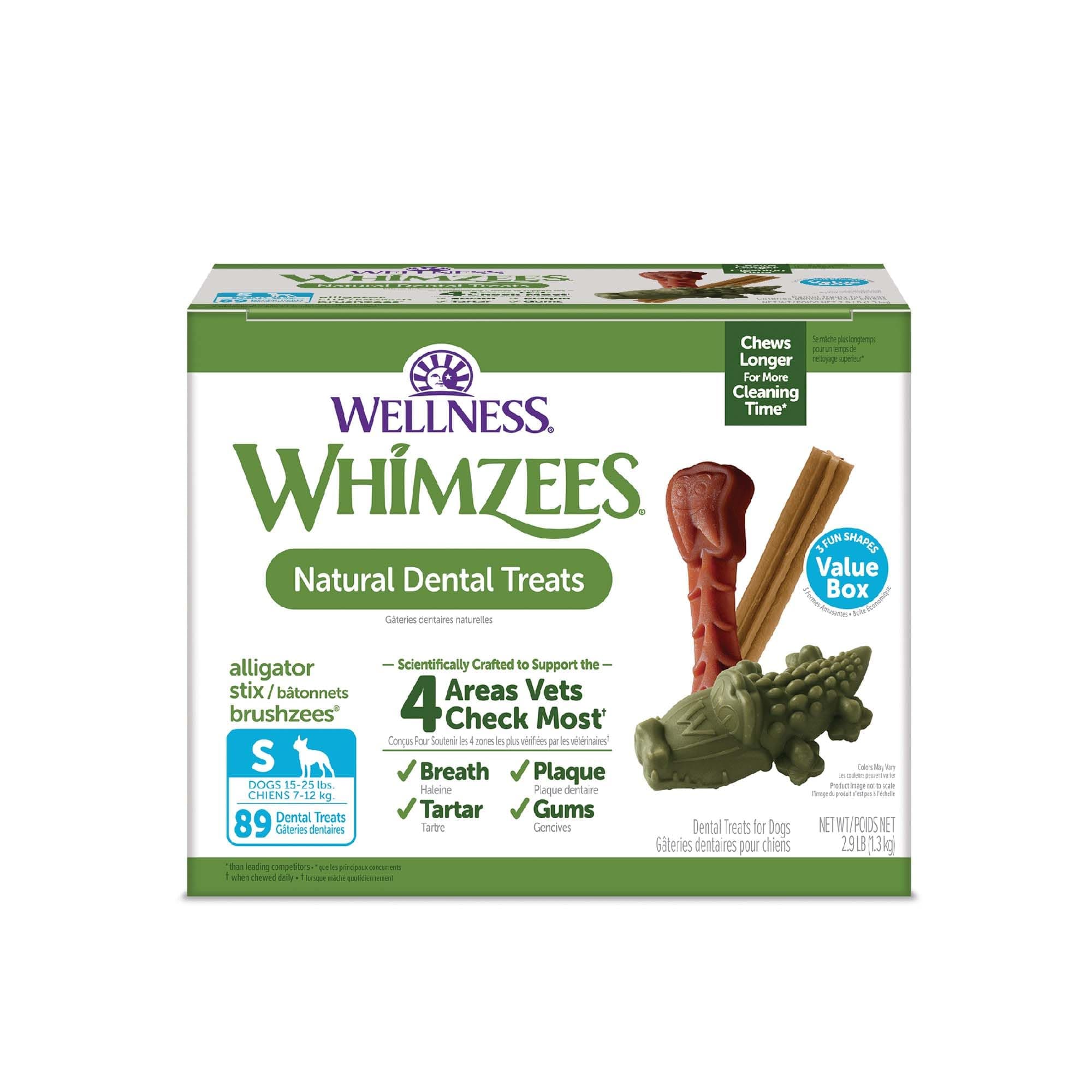 WHIMZEES Wellness Value Box Dog Dental Treats, Small Size, (89 Count)