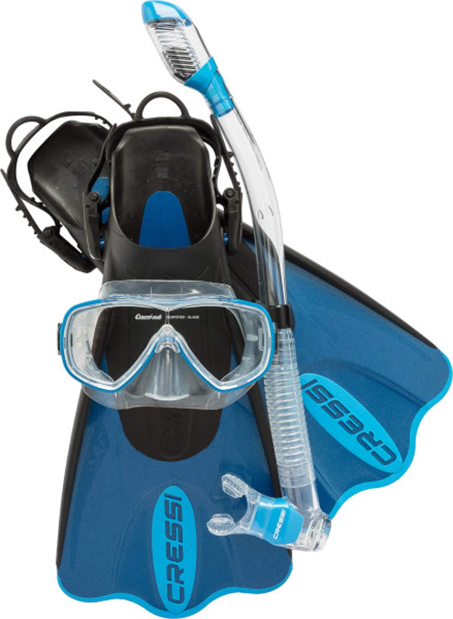 Cressi Light Weight Premium Travel Snorkel Set fo All Family | Palau SAF Set made in Italy