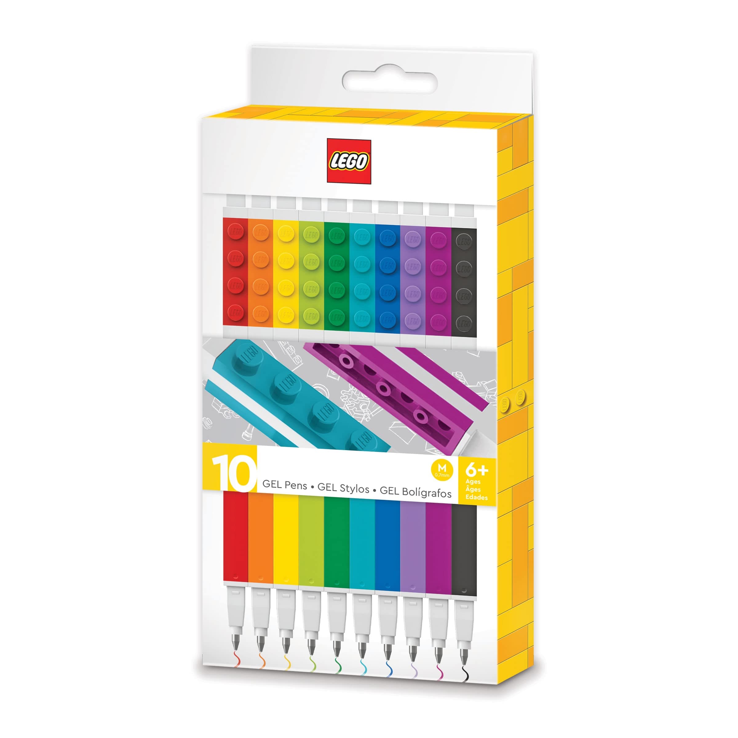 LEGO Stationery 10 Pack Gel Pens (53100), Ages 6+, includes 10 gel pens
