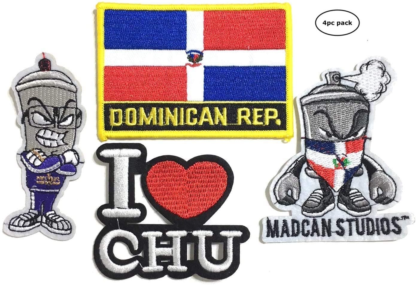 Dominican Republic Flag Iron on Clothing Patches for Jeans patchs Backpacks Jackets Patches Shirts Hats Fashion DR Accessory Design Quality for Men Women Unisex Santo Domingo Flag (Dominican Style)