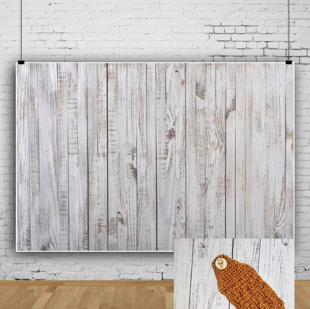 Laeacco Weathered Whitish Wood Plank Photography Background 90cm x 60cm Vinyl Rustic Grunge Vertical Striped Wooden Board Backdrops Children Adults Pets Product Rural Style Photo Shooting