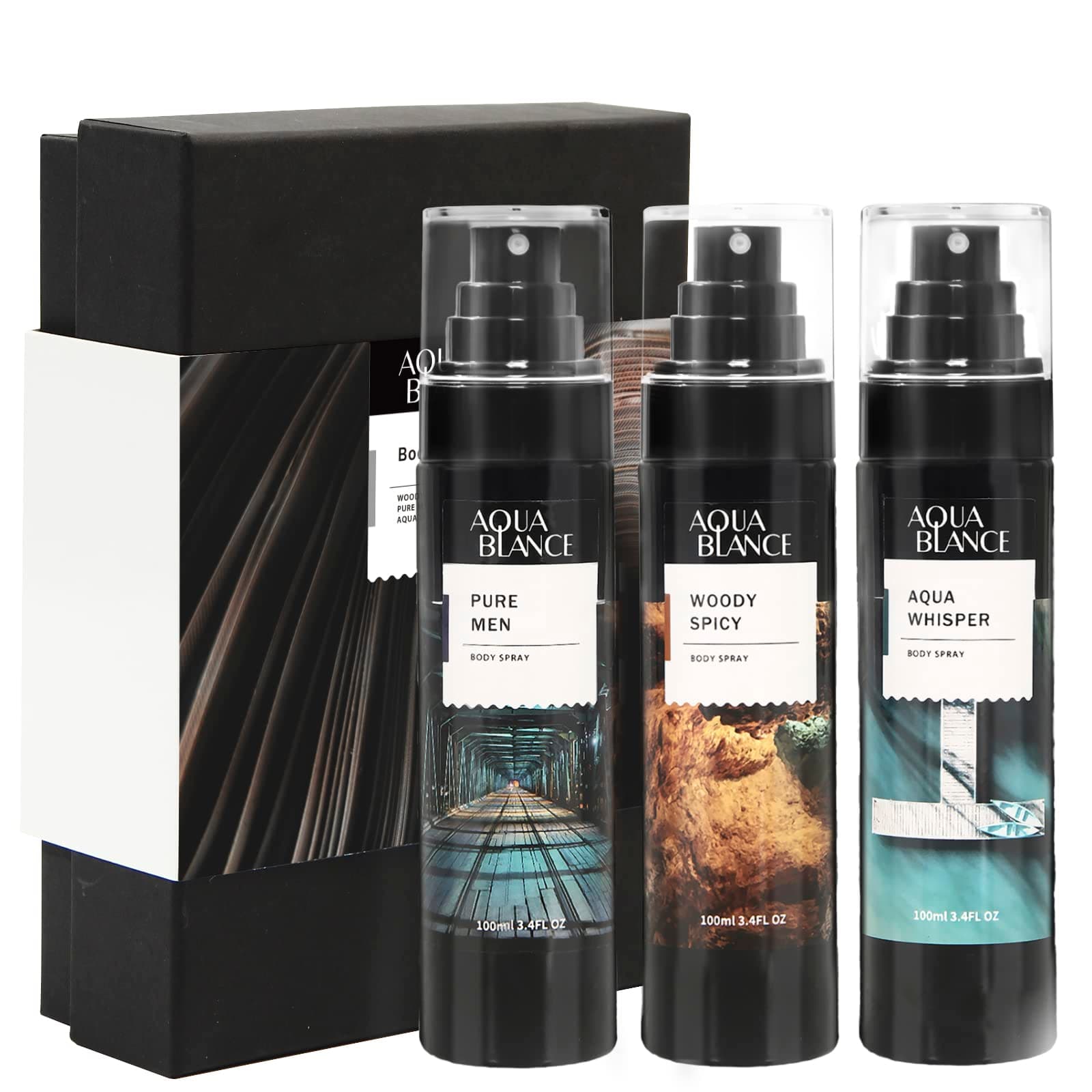 Fragrance Mist, Body Spray for Men, Pack of 3, Each 3.4 Fl Oz