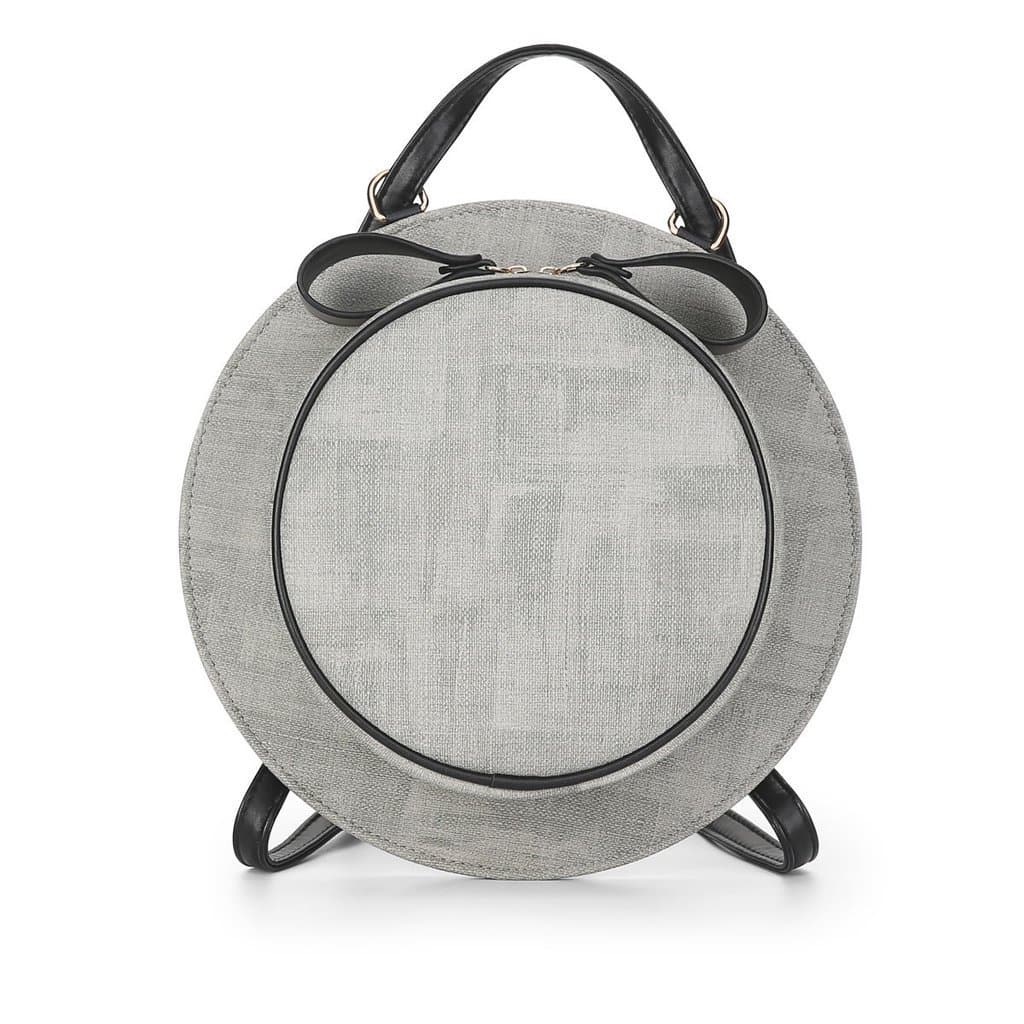 Fashion Round Shape Backpack Shoulder Bag Travel Backpack Bag-Light Gray