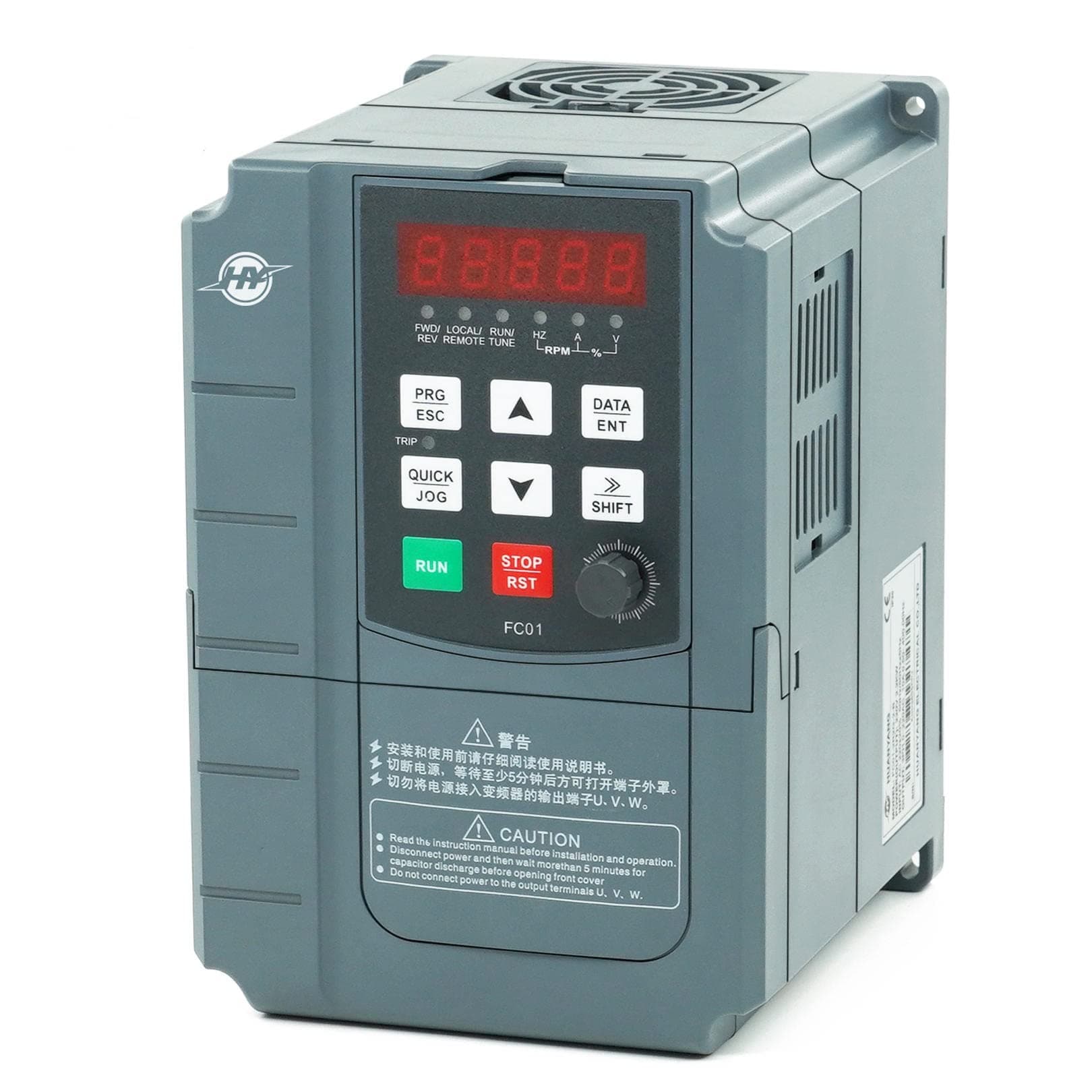 VFD Variable Frequency Drive,1 or 3 Phase Input, 3 Phase 0-400HZ Output, 4kW 5HP 220V 17A for Motor Speed Control,FC Series